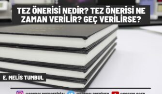 Tez Önerisi Nedir? Tez Önerisi Ne Zaman Verilir? Geç Verilirse?