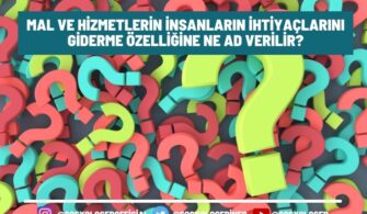 Mal ve Hizmetlerin İnsanların İhtiyaçlarını Giderme Özelliğine Ne Ad Verilir?