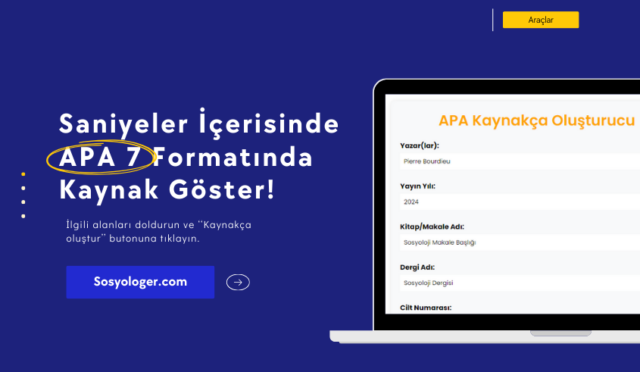 APA 7 Kaynakça Oluşturma Programı