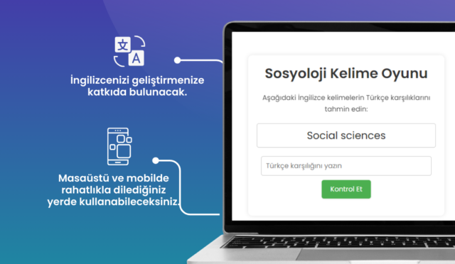 İngilizce > Türkçe Sosyoloji Kelime Oyunu